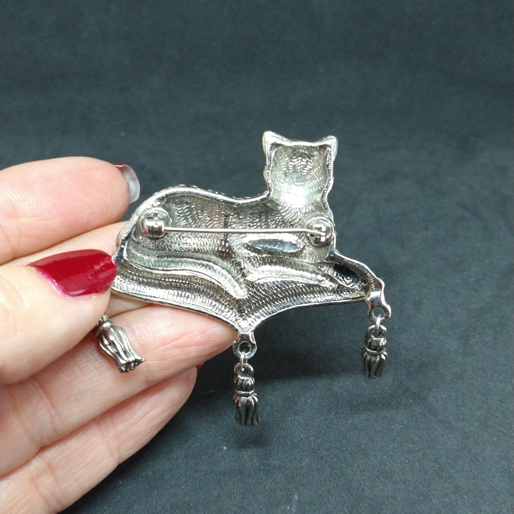 Avon The Regal Cat Brooch Vintage green eyes - Picture 5 of 7